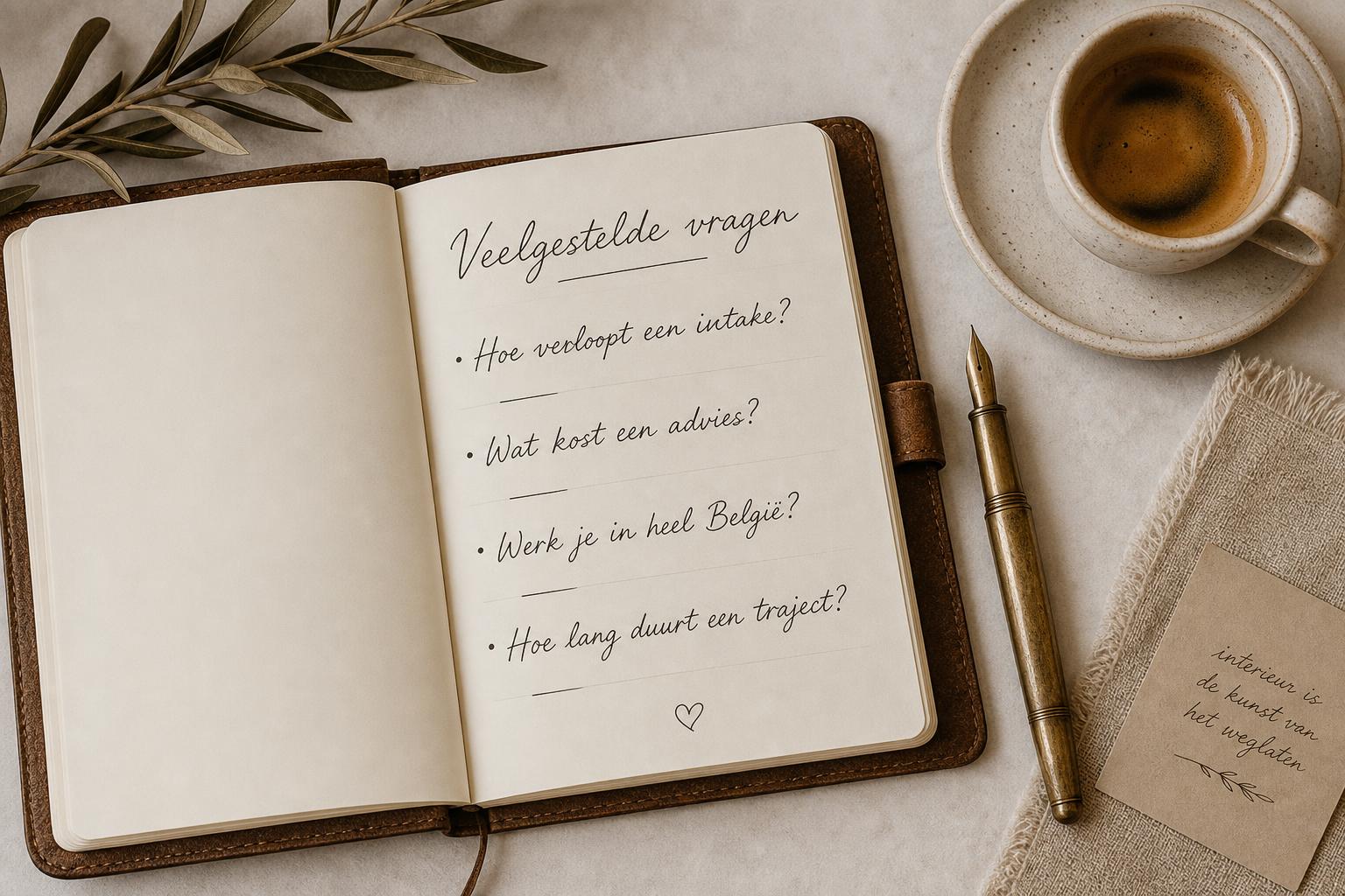 Detail koffie & schrift